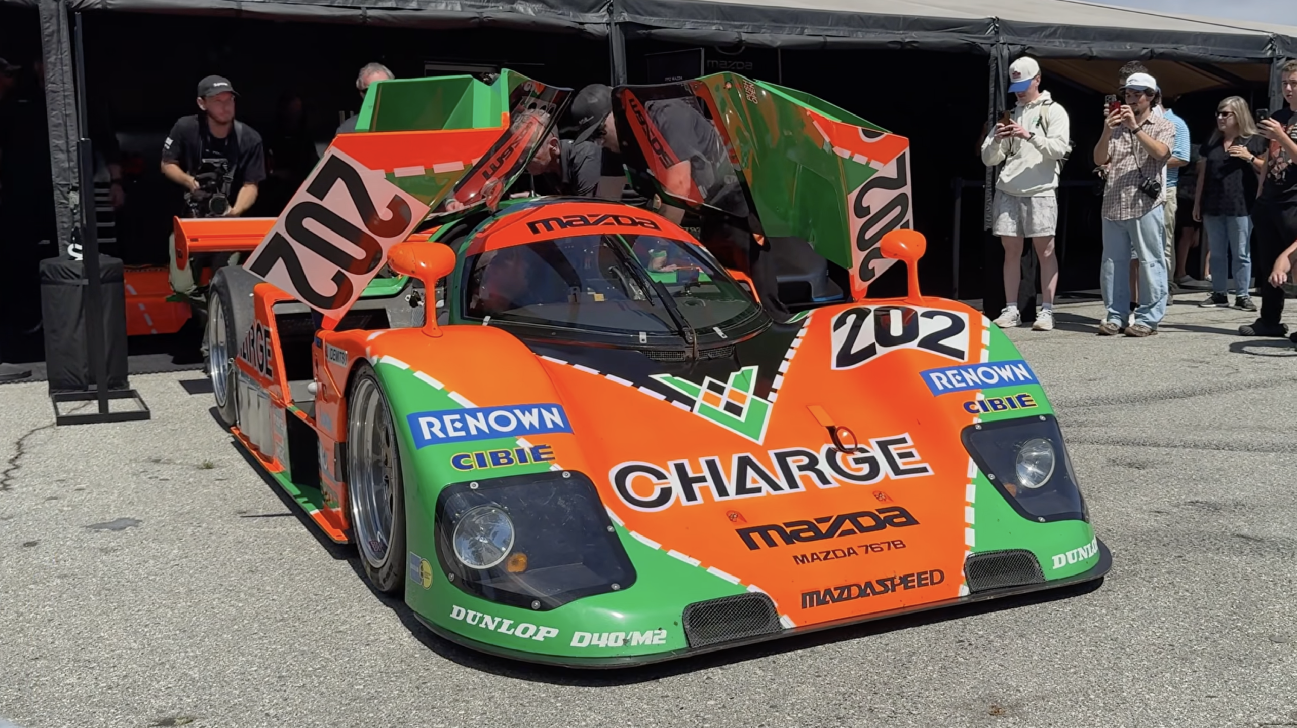 The Mazda 787B is a legendary Group C racing car famous for winning the 1991 24 Hours of Le Mans, driven by Volker Weidler, Johnny Herbert, and Bertrand Gachot. It is celebrated for its four-rotor Wankel engine, its iconic Renown livery, and for being the first Japanese car to win Le Mans.