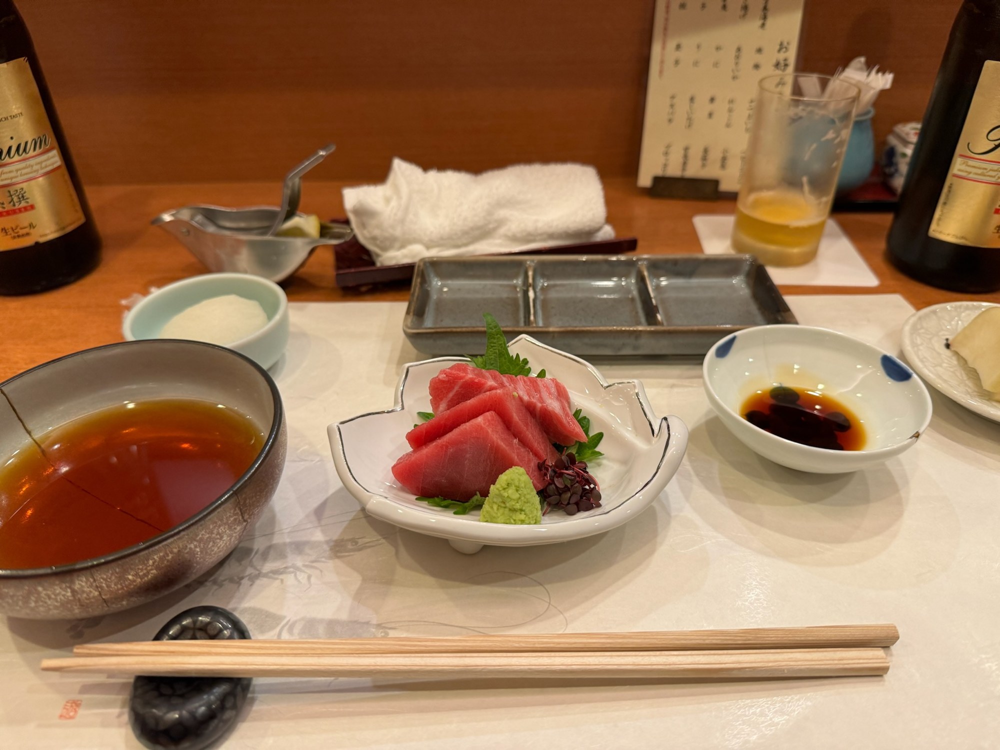 Sashimi course before the tempura